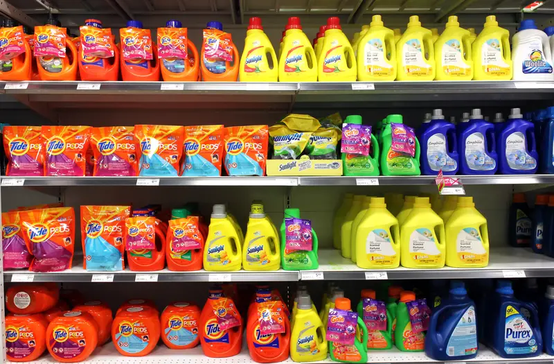 Detergents in supermarket